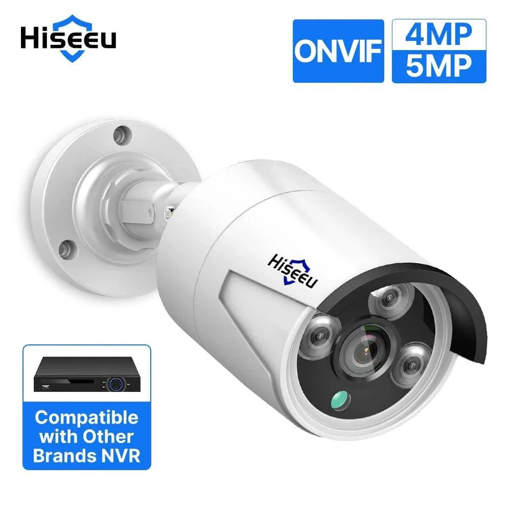 Hiseeu H.265 POE IP 4MP 5MP CCTV IP Surveillance Security Camera for Audio Record POE NVR System Waterproof Outdoor Night Vision - Property & Safety Tradings