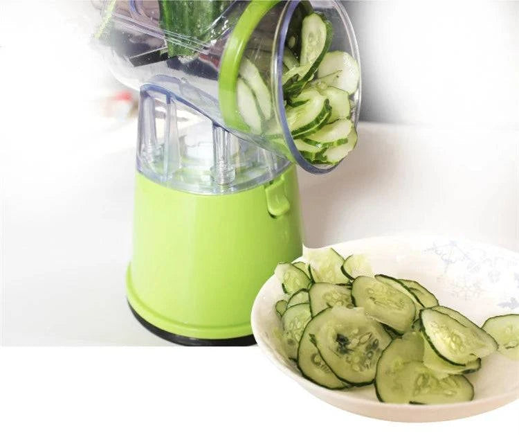 LMETJMA Rotary Spiralizer Vegetables Slicer Cheese Vegetable Grater Shredder Zucchini Noodle Maker Spaghetti Spiralizer KC0089 - Property & Safety Tradings