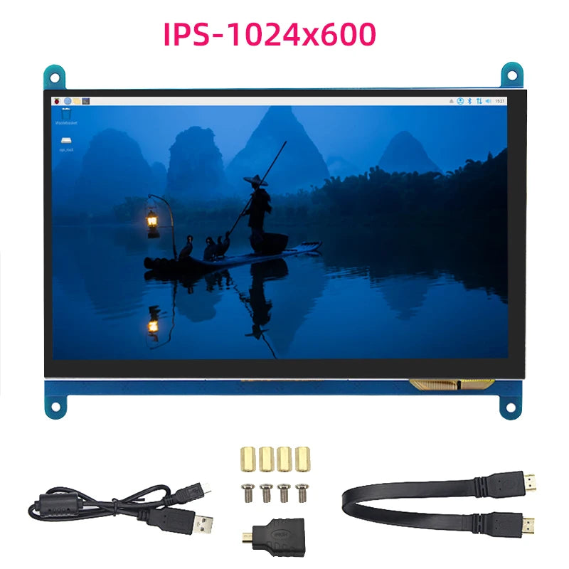 7-Zoll-Touchscreen Raspberry Pi 5 kapazitives HDMI-kompatibles TFT-LCD für Orange Pi 5 Plus 3B RPI 5 4B 3B+ PC Windows AIDA64