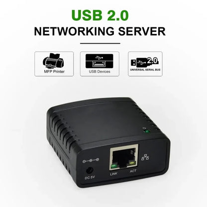 USB 2.0 Port LPR Printer Server MFT Print With 10/100Mbps Ethernet Port Sharing a LAN Networking Printer Adapter