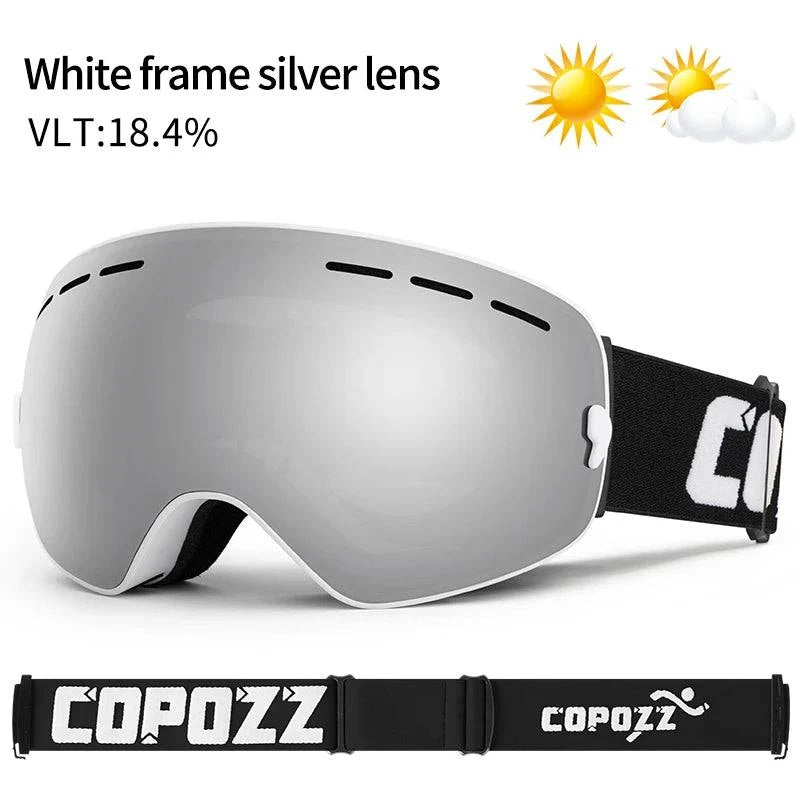 COPOZZ Brand Ski Goggles Double Layers UV400 Anti-fog Big Ski Glasses Skiing Mask Snowboard Men Women Snow Goggles GOG-201 Pro - Property & Safety Tradings