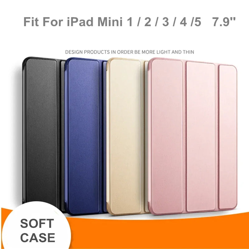 TPU Case for IPad Mini 7 Case for IPad Mini 1 2 3 4 7.9 Inch Soft Leather Cover for IPad Mini 6 5 Funda Smart Cover