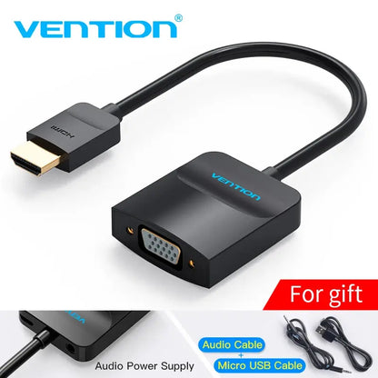 Vention HDMI to VGA adapter Digital to Analog Video Audio Converter Cable 1080p for Xbox 360 PS3 PS4 PC Laptop TV Box Projector - Property & Safety Tradings