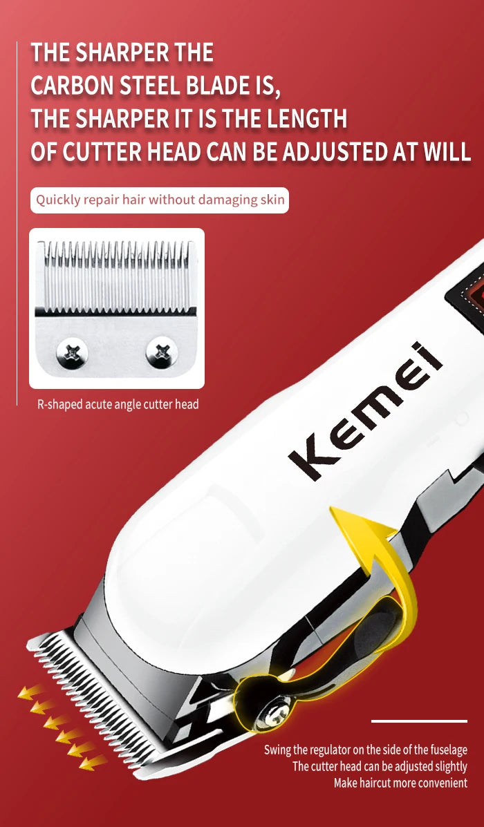 Kemei Professional hair clipper cordless hair trimmer beard for men electric hair cutting kit rechargeable haircut machine - PST PS Tradings