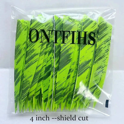 25 Pcs 4 Inch Hunting Arrow Feather Shield Cut Archery Real Turkey Cut Fetches Feathers for Arrows DIY - Property & Safety Tradings