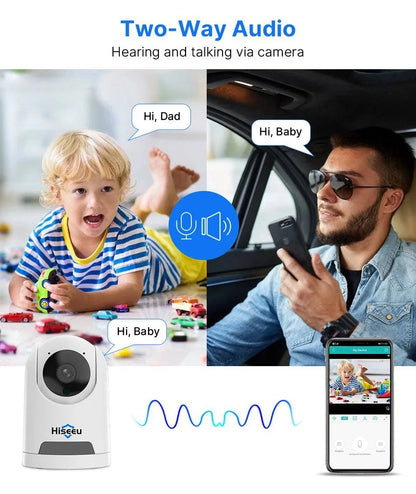 Hiseeu 2K 4MP PTZ IP Camera WIFI Wireless Smart Home Security Surveillance Camera Two-way Audio Indoor Baby Pet Monitor Camera - Property & Safety Tradings