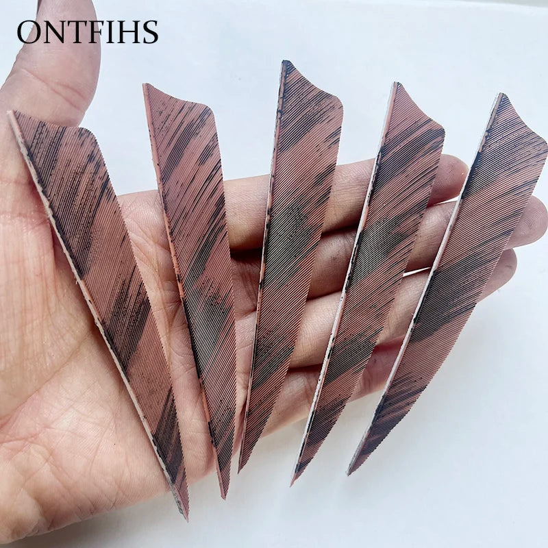 25 Pcs 4 Inch Hunting Arrow Feather Shield Cut Archery Real Turkey Cut Fetches Feathers for Arrows DIY - Property & Safety Tradings