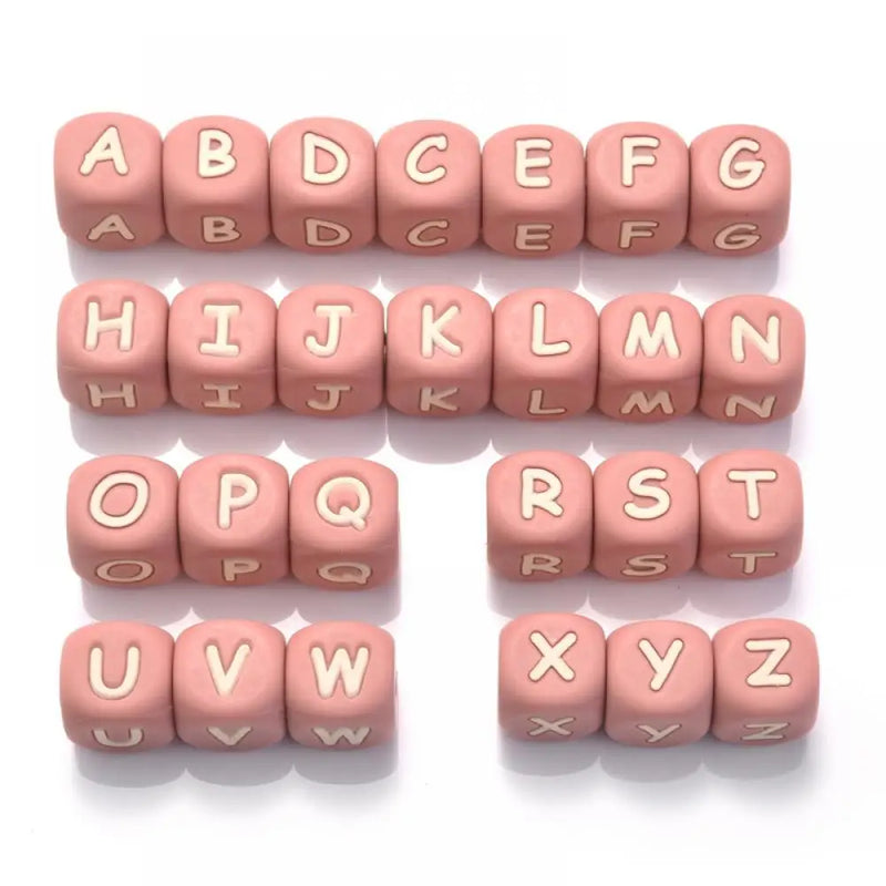 26Pcs Silicone English Letter Beads 12mm Alphabet Silicone Chewing Bead for Pacifier Clip Chain Teether Accessories BPA Free - PST PS Tradings