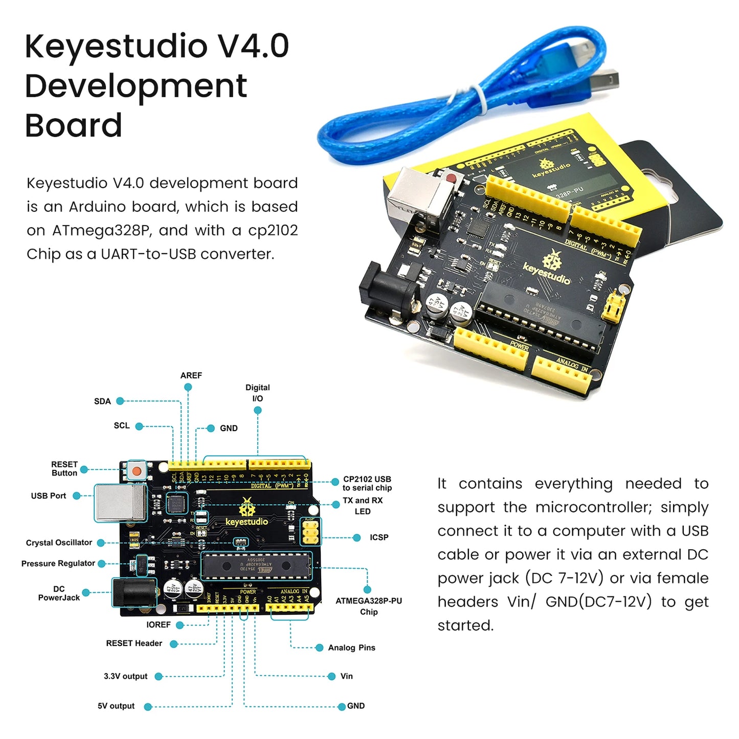 2024 Aktualisierte Version Keyestudio Super Starter Kit für Mega 2560R3 für UNOR3 Board, kompatibel mit Arduino Starter Kit + Tutorial