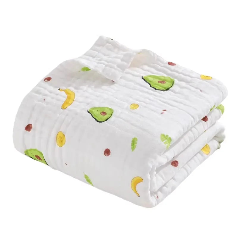 Environmental Breathable Newborn Baby Cotton Gauze Printed Muslin Swaddle Blanket 6 Layers Baby Bath Towel - PST PS Tradings