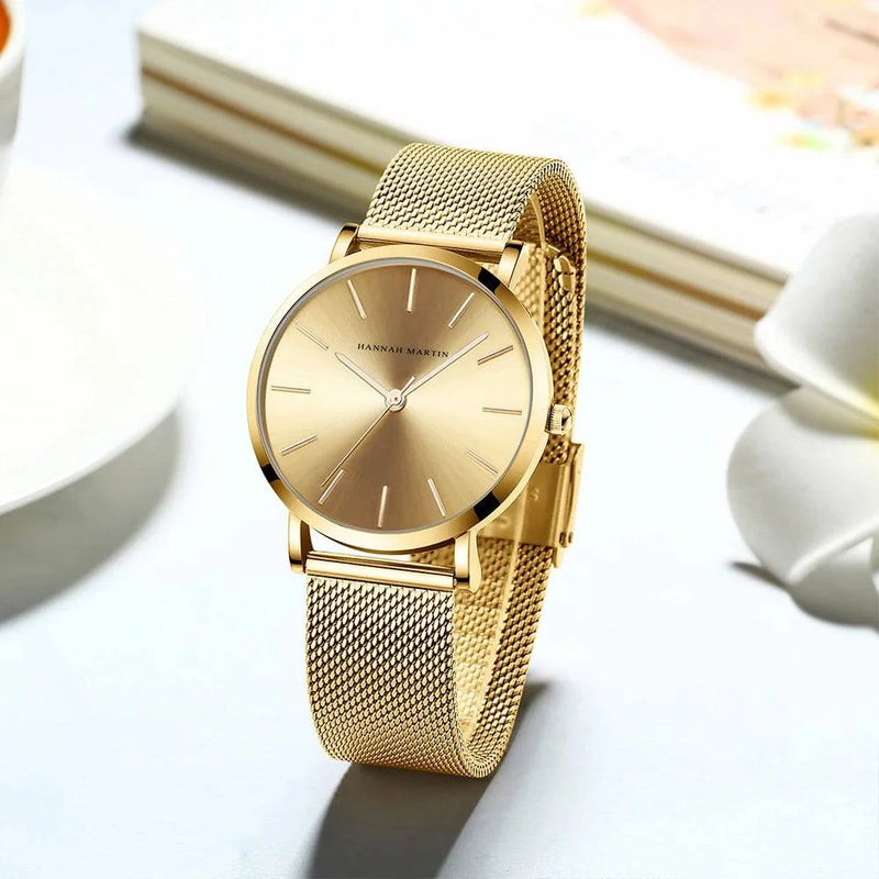 Drop Shipping A++++ Quality Stainless Steel Band Japan Quartz Movement Waterproof Women Full Rose Gold Ladies Luxury Wrist Watch - Property & Safety Tradings