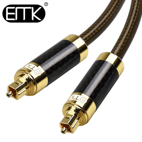 Emk optisches kabel toslink audio kabel spdif faser kabel 1m 3m 5m kohle faser schale für spearker sound bar tv toslink spdif kabel