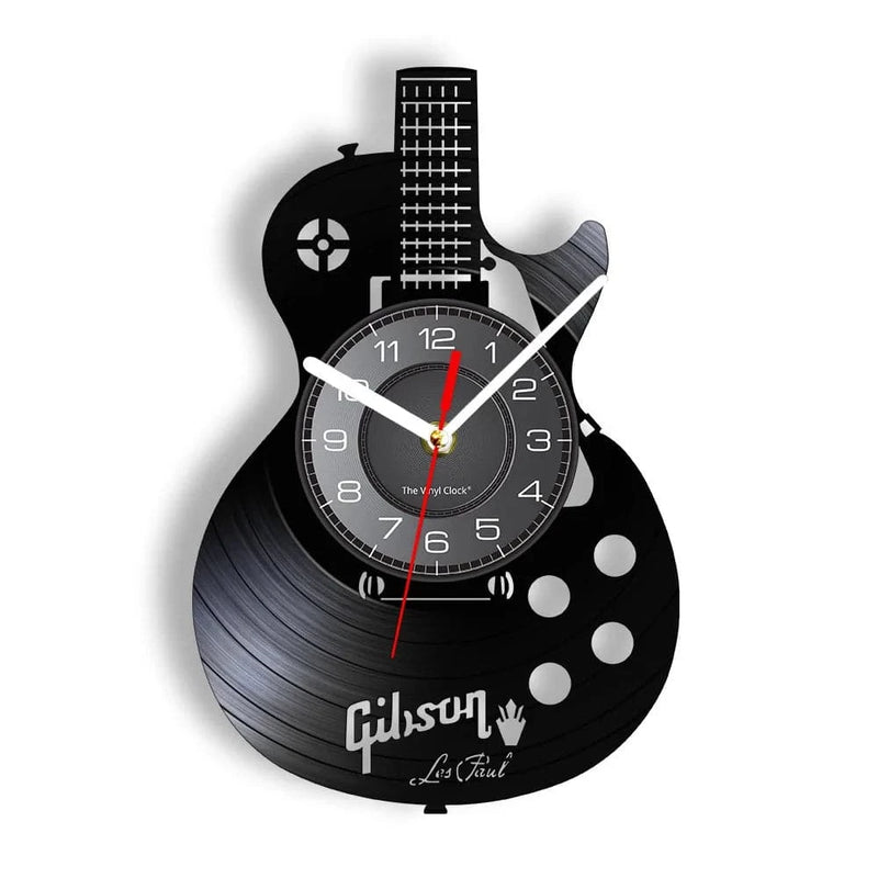 Acoustic Guitar Wall Art Wall Clock Musical Instrument Home Interior Wall Decor Vinyl Record Wall Clock Rock n Roll Musical Gift - Property & Safety Tradings