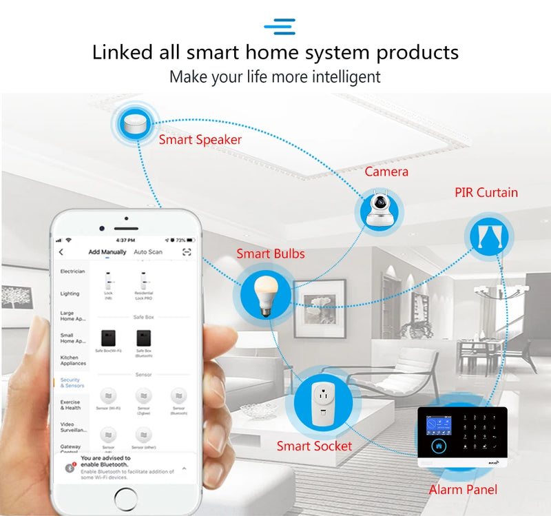 DIY W2B PG103 Alarm Sensor for Home Burglar Security 433MHz WiFi GSM Alarm System Wireless Tuya Smart House App Control - PST PS Tradings