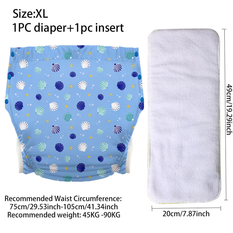 Ice Silk Adult Cloth Disaper Waterproof Old Man's Diaper Pants Reusable Diapers Trouser Pocket Anti-leak Breathable Nappy Pads - PST PS Tradings