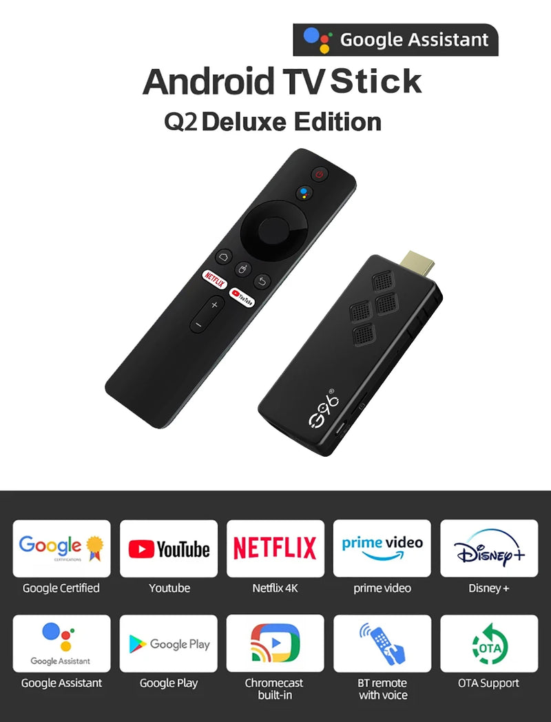 Q2 Smart TV Stick Android 13.0 AllwinnerH313 2GB RAM 16GB 4K H.265 2.4G&5.8G Wifi Smart TV Box 2GB 8GB Streaming Media Player - Property & Safety Tradings