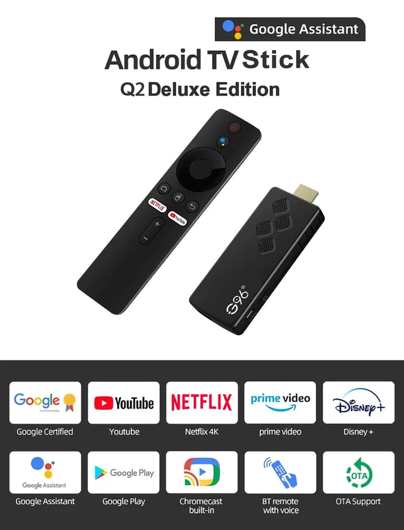 Q2 Smart TV Stick Android 13.0 AllwinnerH313 2GB RAM 16GB 4K H.265 2.4G&5.8G Wifi Smart TV Box 2GB 8GB Streaming Media Player - PST PS Tradings