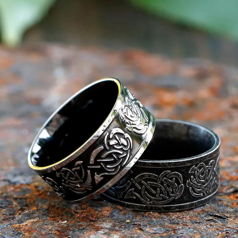 2023 NEW Wholesale 316L Stainless steel Odin Norse Viking Amulet dragon Men Ring Fashion Jewelry for Gift free shipping - PST PS Tradings