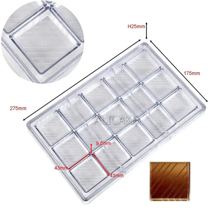 Polycarbonate Chocolate Molds for Chocolate Professional Baking Candy Bonbons Bar Acrylic Mould Confectionery Bakery Utensils - Property & Safety Tradings