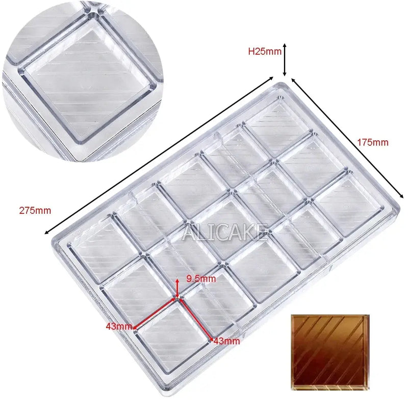 Polycarbonate Chocolate Molds for Chocolate Professional Baking Candy Bonbons Bar Acrylic Mould Confectionery Bakery Utensils - Property & Safety Tradings