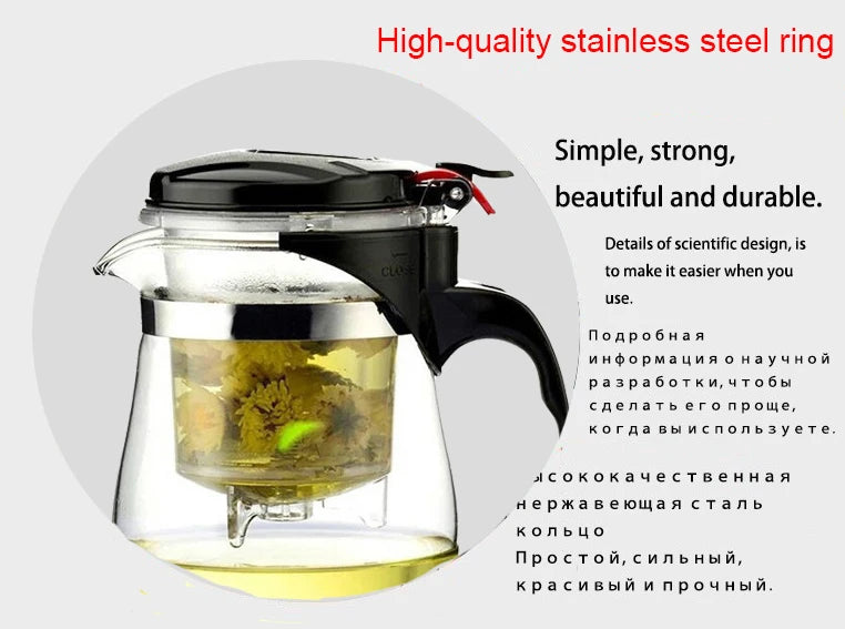 Hohe qualität Hitze Beständig Glas Tee topf Chinesische teegeschirr kung fu Tee-Set Puer Wasserkocher Kaffee Glas topf Bequem Büro teekanne