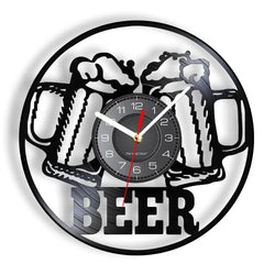 Beer Bar Wall Decor Modern Clock Drinking Hour Pub Vinyl Record Wall Clock Wall Watch Beer Club Decor - PST PS Tradings