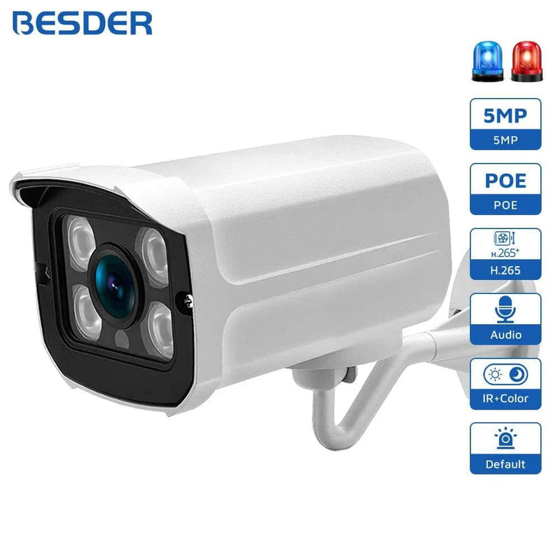 BESDER 4K 8MP H.265 5MP 3MP HD Outdoor IP Camera 48V PoE 1080P IP66 Waterproof Video Surveillance IP Camera Infrare Night Vision - Property & Safety Tradings