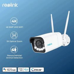 Reolink 4K Security Camera Smart Detection 8MP Wi-Fi 6 Tech Surveillance Cameras Onvif 2.4G/5Ghz Wireless 5MP Outdoor IP Camera - Property & Safety Tradings