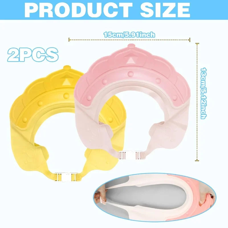 Shampoo Hat Children's Bath Hat Crown, Infant Shampoo Hat Waterproof and Adjustable Silicone Ear Protector Baby Tool - PST PS Tradings