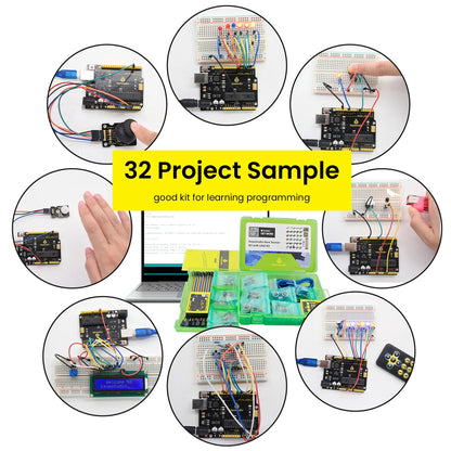 2024 Aktualisierte Version Keyestudio Super Starter Kit für Mega 2560R3 für UNOR3 Board, kompatibel mit Arduino Starter Kit + Tutorial