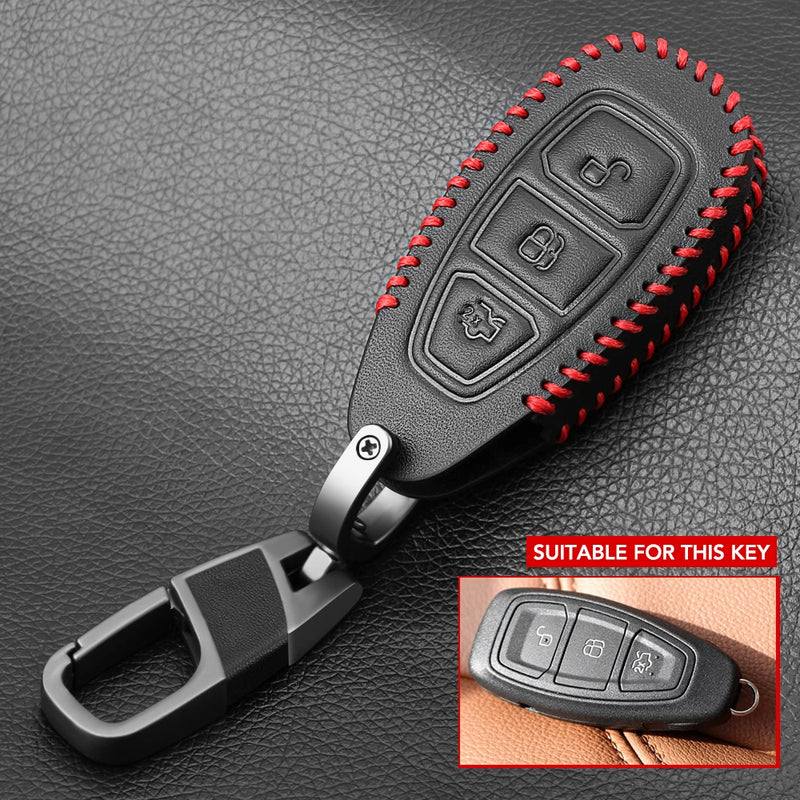 Car Styling Leather key chain ring cover case holder For Ford Focus 2 3 4 MK2 MK3 MK4 Kuga Edge Mondeo Fusion Ecosport Fiesta - PST PS Tradings