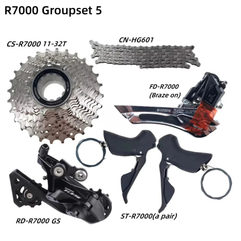 Shimano 105 R7000 Groupset Road Bike Bicycle Set CS-R7000 12-25T/11-34T/11-32T/11-30T/11-28T CN-HG601 ST-R7000 RD-R7000 FD-R7000 - Property & Safety Tradings