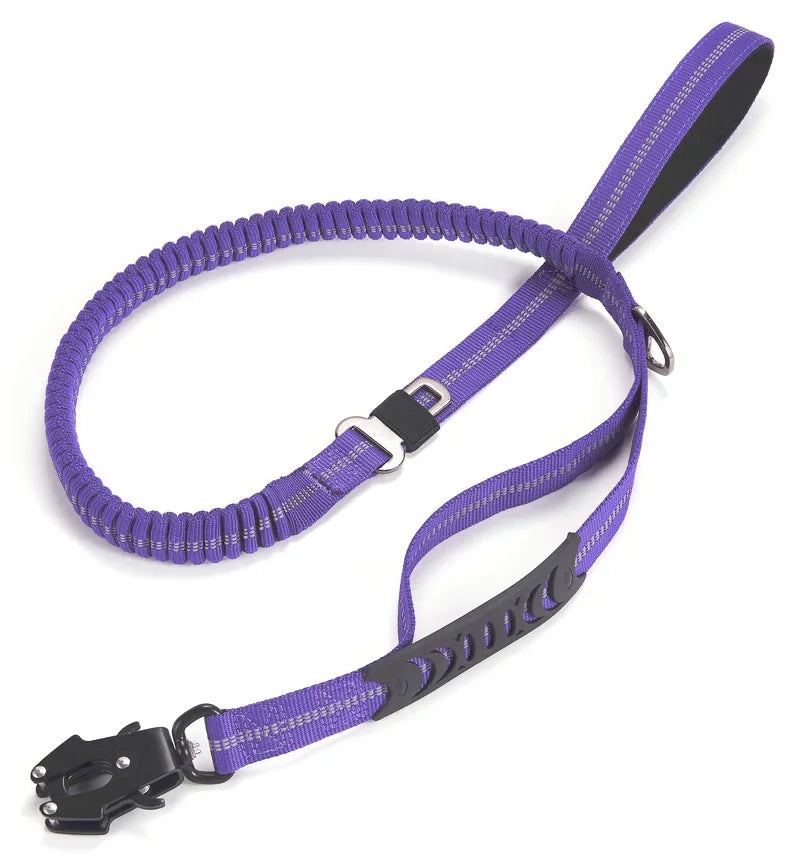 Reflective Shock Absorbing Pet Leashes with Car Seatbelt for Large Dogs Heavy Duty Tactical Bungee Dog Leash No Pull Dog Leash - PST PS Tradings