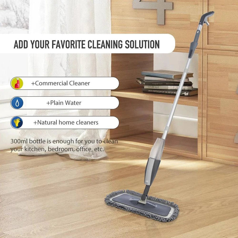 Spray Floor Mop with Reusable Microfiber Pads 360 Degree Handle Mop for Home Kitchen Laminate Wood Ceramic Tiles Floor Cleaning - PST PS Tradings