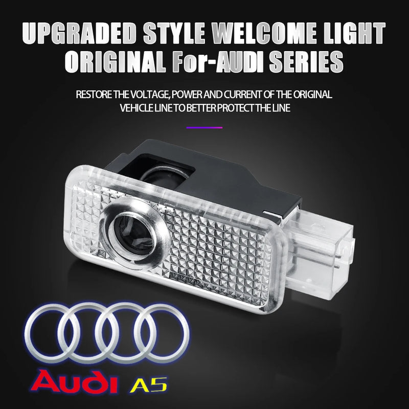 For Audi A3 8V 8P A6L A5 A7 Q3 Q5 Q7 A4 B5 B6 B7 B8 A1 RS TT S3 S6 Sline Quattro Car Door HD Welcome Light Laser Projector Lamp - PST PS Tradings