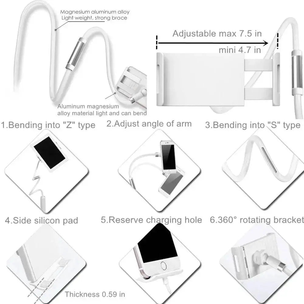 Flexible Long Arm Tablet Stand Holder for Bed Desk 5-11’’ Phone Tablet Support for Xiaomi Huawei Samsung Teclast IPad Tab Stand - Property & Safety Tradings