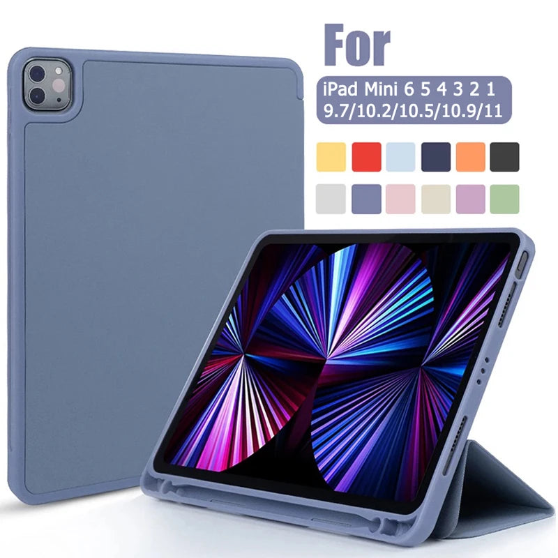 Case for iPad 10th 9th 8th 7th 6th 5th Gen Smart Cover with Pencil Holder for iPad Pro 11 10.9 10.5 10.2 9.7 Mini 6 5 4 3 Fundas - PST PS Tradings