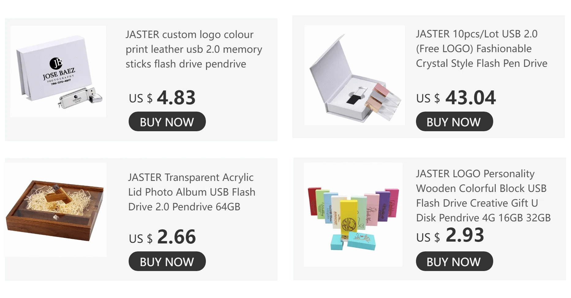 JASTER Maple Photo Album Wood USB+Box Memory Stick Pendrive 8GB 16GB 32GB 64GB 128GB Photography Gift Free LOGO (170*170*35 MM) - PST PS Tradings