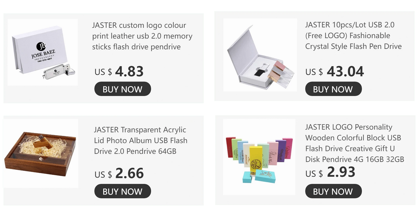 JASTER Maple Photo Album Wood USB+Box Memory Stick Pendrive 8GB 16GB 32GB 64GB 128GB Photography Gift Free LOGO (170*170*35 MM) - PST PS Tradings