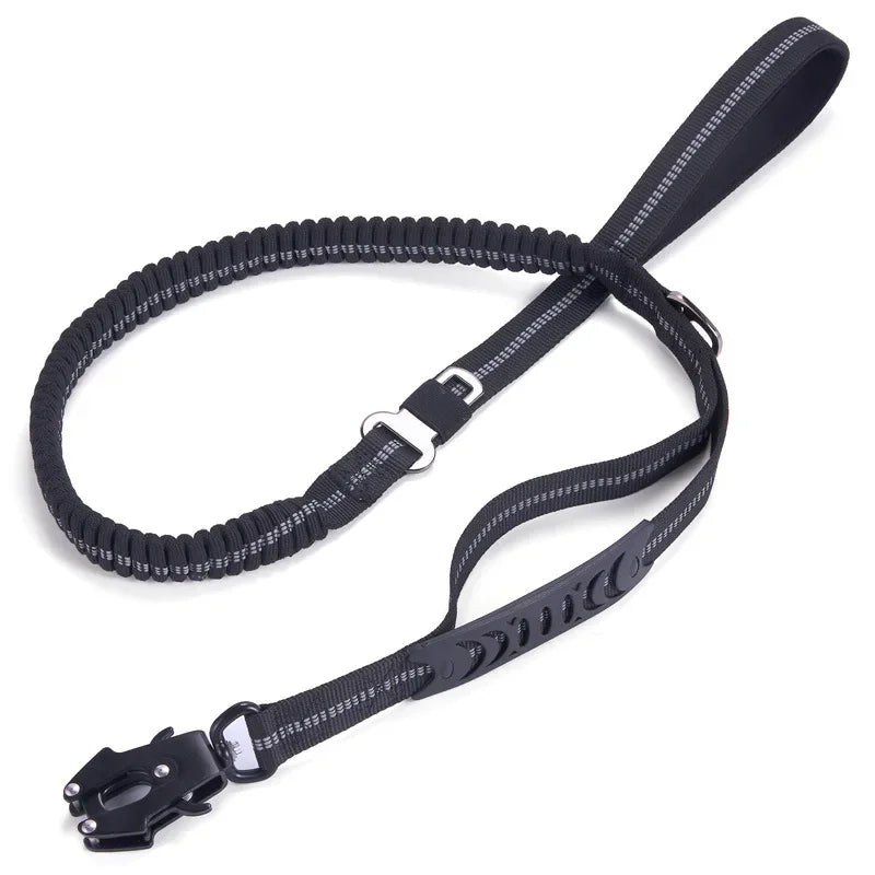 Reflective Shock Absorbing Pet Leashes with Car Seatbelt for Large Dogs Heavy Duty Tactical Bungee Dog Leash No Pull Dog Leash - PST PS Tradings