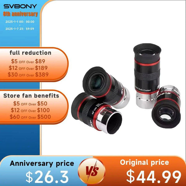 Svbony Telescope Eyepiece 6/9/15/20mm Telescope Accessory 1.25" 68 Degrees UWA Eyepieces Set for Astronomical Telescope - Property & Safety Tradings