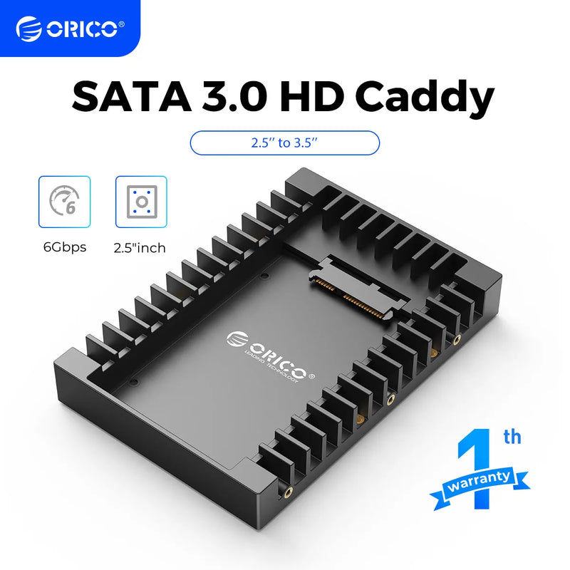 ORICO 2.5 SATA mSATA NGFF to 3.5 Hard Drive Caddy Standard 2.5 to 3.5 Inch Hard Drive Caddy SATA 3.0 Fast Transfer Speed-Black - PST PS Tradings