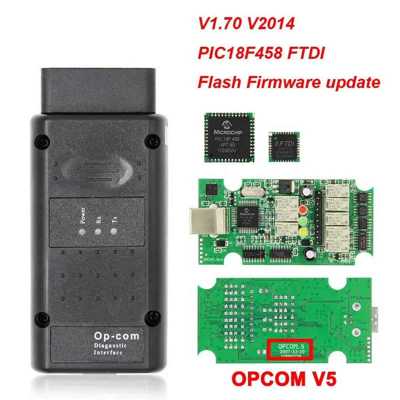 OPCOM V5 For Opel 2021 OP COM 1.70 flash firmware update Car Diagnostic Cable OP-COM PIC18F458 CAN BUS OBD 2 OBD2 Auto Tools - PST PS Tradings