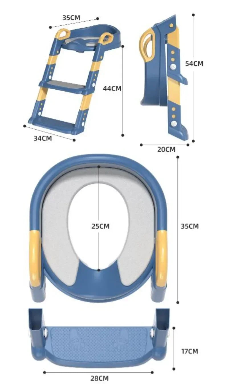 Children's Toilet Step Bathroom Baby Toilet Seat Stand Household Foldable Grab Bars Children's Toilet Seat Auxiliary Step Stand - PST PS Tradings