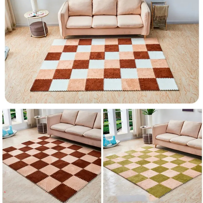 5/10/20 Pcs DIY 30*30*1.1-1.2cm Thick Living Room Bedroom  Kids Room Soft Carpet Magic Patchwork Jigsaw Splice Baby Climbing Mat