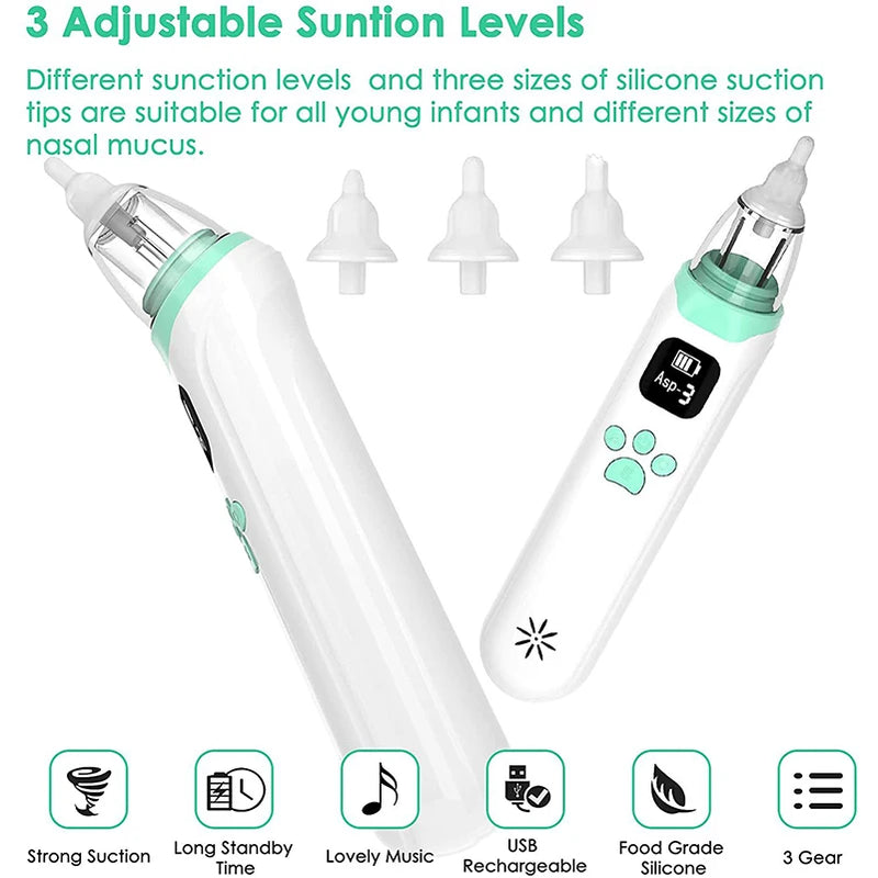 Electric Baby Nasal Vacuum Cleaner Infant Nasal Aspirator Newborn Hygiene Kit Mucus Runny Nose Inhaler Kids Healthy Care Stuff - PST PS Tradings