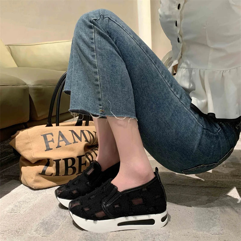 Shallow Mouth Flax Summer Shoes Ladies Tennis Female Round Toe Women's   Slip-on Casual Sneaker Flats Linen 2023 New - Property & Safety Tradings