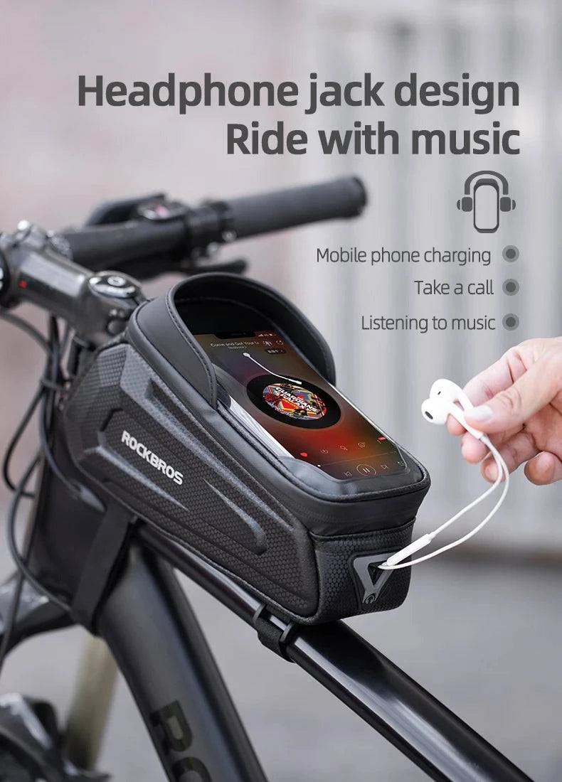 ROCKBROS Bike Bag Front Phone Bicycle Bag For Bicycle Tube Waterproof Touch Screen Saddle Package For 6.5Inch Bike Accessories - Property & Safety Tradings