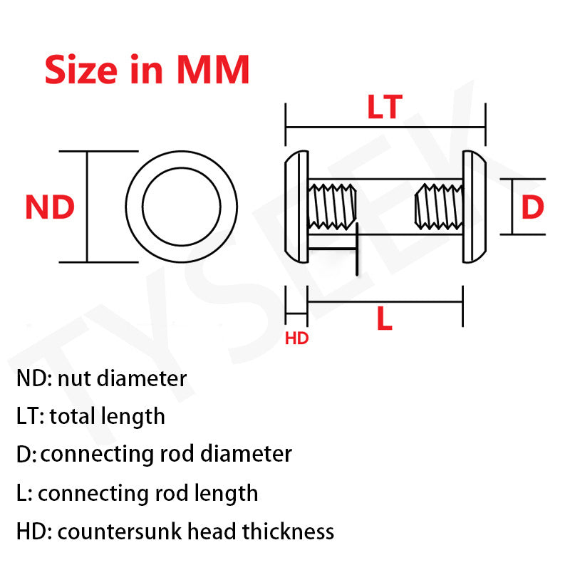 4 Sets 416 Stainless Steel Spindle Screw M3.5 Fastening Screw for DIY Knife Handle Making Material Furniture Processing Rivet