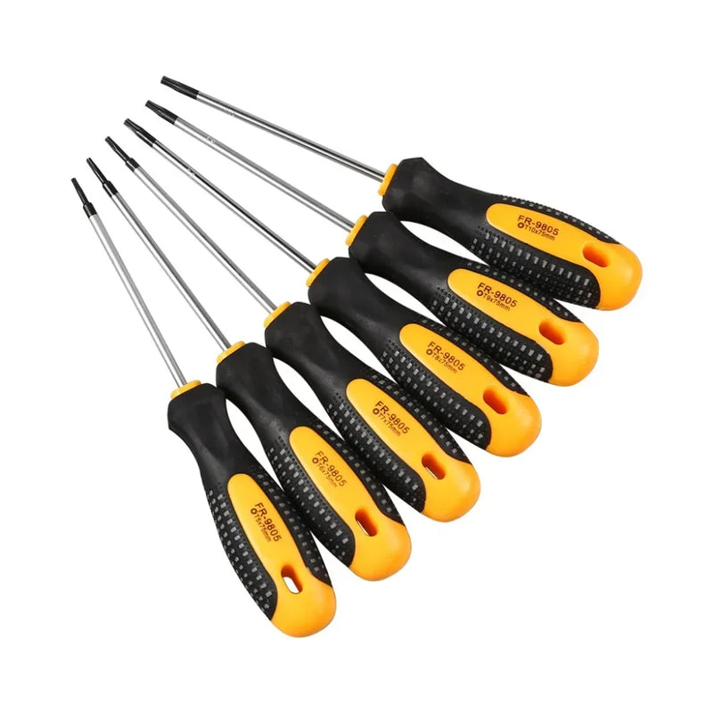 1Set Chrome vanadium steel Torx Screwdriver Set with Hole Magnetic T5-T30Screw Driver Set Kit for Telephone Repair Hand Tool Set